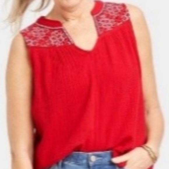 Beautiful Brand New Knox Rose Red Sleeveless Top. Size XL. NWT. - Picture 9 of 13